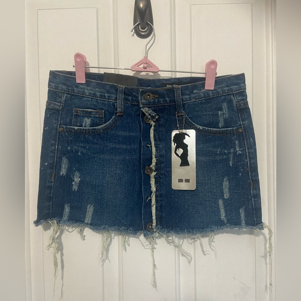 Dior Dior denim mini skirt